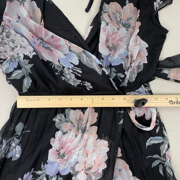 Band of Gypsies Maxi Dress Women Small Black Floral Sheer Cottagecore Moissanite - Picture 9 of 15